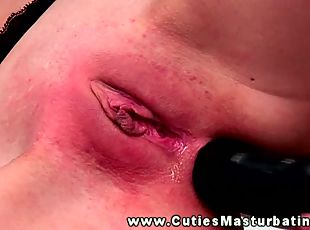 Pierced tattood babe shows dildo skills